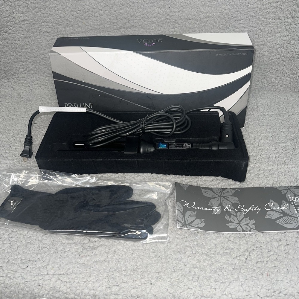 NIB Sutra Beauty Ceramic‎ Curler Pro Line Double Rapid Heat Black Clipless